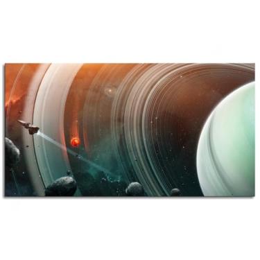 Imagem de Pôster de impressão em tela Space Planetary Wall Art Fings para casa conjunto de 1 decorações não ramificadas 68,5 x 40,6 cm