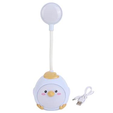 Imagem de Lâmpada de mesa LED USB recarregável mangueira flexível proteção para os olhos 7 cores 2 engrenagens iluminação brilhante ajustável para quarto de escritório material ABS (Azul)