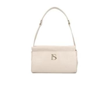 Imagem de Bolsa Baguete Loucos E Santos Grande Couro Off White-Feminino