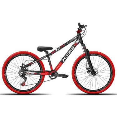 Imagem de Bicicleta aro 26 KOG Freeride, Preto, Vermelho 2