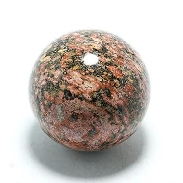 Imagem de Cristais naturais pedras folclóricas artesanato vermelho pele de leopardo jaspe quartzo bola esfera de cristal (tamanho: 8-9 cm)