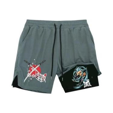 Imagem de Bermuda Esportiva Masculina Estampada Moderna Para Corrida E Fitness, 