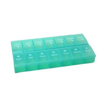 Imagem de Organizador De Comprimidos Portátil Para 7 Dias, Caixa Semanal Com 14 