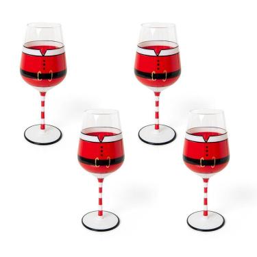 Imagem de Taça Copa E Cia 4 Peças Christmas 510ml Em Vidro Gold