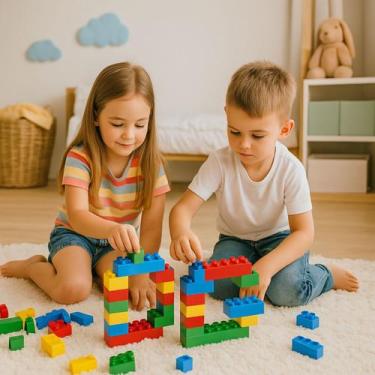 Imagem de Blocos De Montar Apolo Brinquedos Pote 27 Peças Educativo