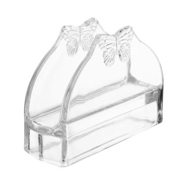 Imagem de Porta Guardanapos de Vidro Butterfly Transparente 13x9cm Wolff