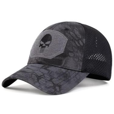 Imagem de Boné de beisebol Punishers Anime Snapback Hat Poliéster Preto - Yiweis