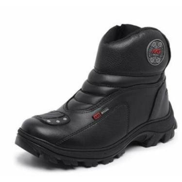 Imagem de Bota Motociclista Segurança Couro Proteção Biqueira Conforto-Masculino