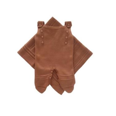 Imagem de Saída de Maternidade Jardineira 2 Peças - Paramount Lan Sul, Terracota