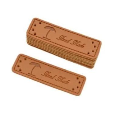 Imagem de 50 Etiquetas De Couro PU Com Múltiplos Padrões Para Decoração De Roupa