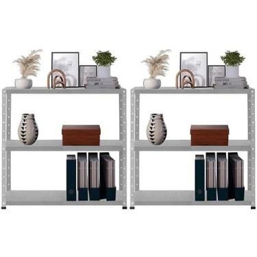 Imagem de 2 Estantes Para Livros Sala Loja Estoque Almoxarifado Escritório Quart