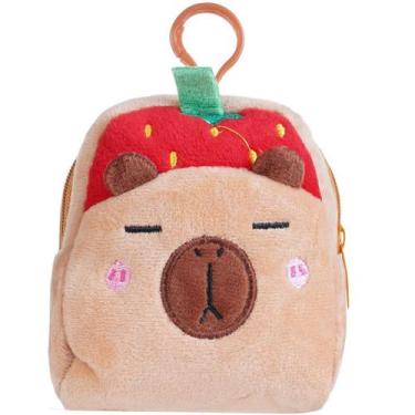 Imagem de Bolsinha Porta Moedas Capivara 10cm Bene Casa Vermelho