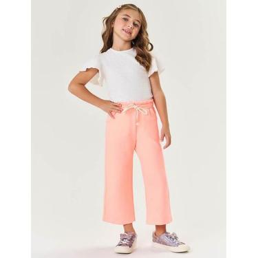 Imagem de Calça Wide Leg Infantil Menina Laranja Neon Mundo Cinti, Laranja neon,
