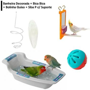 Imagem de Kit 1 Banheira Decorada +1 Brinquedo Bica Bica + 1 Osso de Siba P c/ S