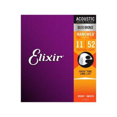 Imagem de Cordas 011 Custom Light 80/20 Violão Aço Elixir