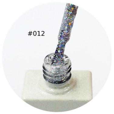 Imagem de Esmalte em gel helen color 15ml c/ anvisa -,  012 GLITTER PRATEADO