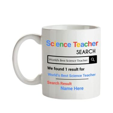Imagem de SpreadPassion Caneca personalizada para professor de ciências - Presentes personalizados para professores de ciências - Caneca de café de 325 ml - Personalizada com o nome do seu professor de ciências