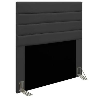 Imagem de Cabeceira Rubi Cama Box Solteiro 90cm Corino Preto
