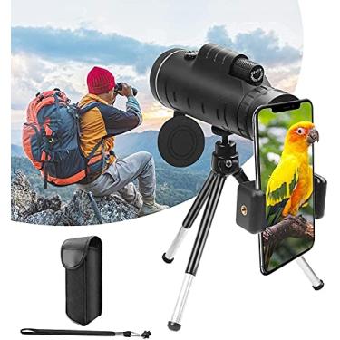 Imagem de Telescópio monocular 40 x 60 à prova d'água Bak4 Prisma Zoom monocular de alta potência com suporte para smartphone e tripé para adultos e crianças, para observar pássaros, acampamento, caminhadas, pequena surpresa