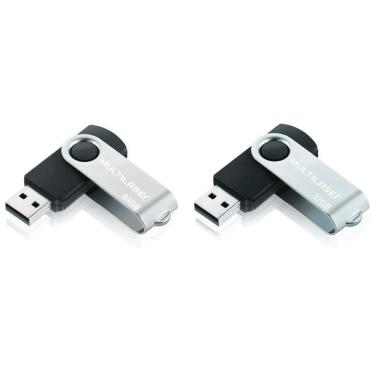 Imagem de Kit Pendrive 64G 32Gb Multilaser Twist 2.0 Preto Musicas