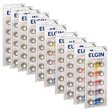Imagem de 100 Pilhas Baterias LR44 A76 Ag13 Alcalina Elgin 10 Cartelas C/ 10 Unidades