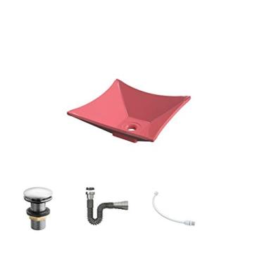 Imagem de Kit Cuba L30 C/Válvula Click 1''G + Sifão Cromado + Flexível Rosa