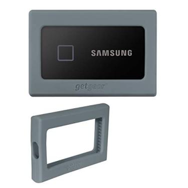 Imagem de Para-choques de silicone para Samsung T7 Touch Portátil SSD – 1 TB, 2 TB, 500 GB, USB 3.2, forte absorção de choque, antiderrapante – Preto, Cinza, compact Size