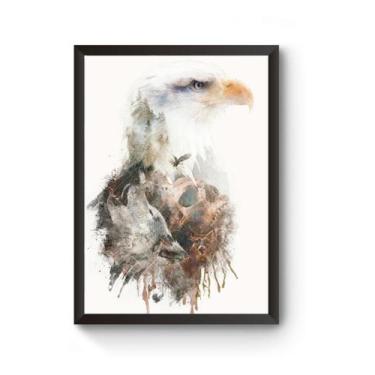 Imagem de Poster Moldurado Aguia Surreal Quadro - Fanarte