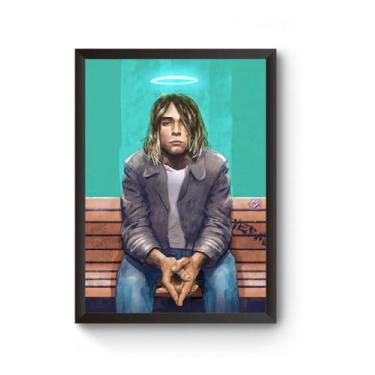 Imagem de Quadro Arte Kurt Cobain Poster Moldurado - Fanarte