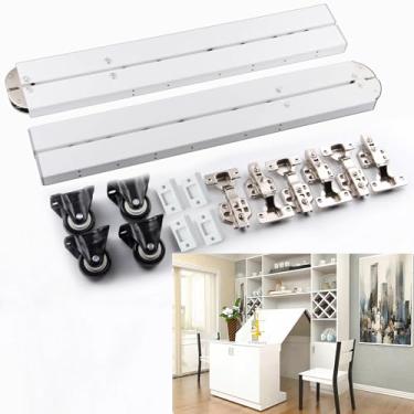 Imagem de Tlongxia Crie uma cama luxuosa Easy Murphy Kit de ferragens de mesa, Hover in Mid Air Hydraulic Rod Gas Spring System Cama de parede dobrável escondida na parede