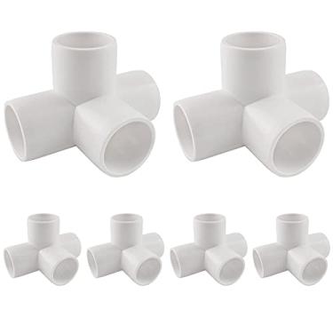 Imagem de MARRTEUM Cotovelo de canto de tubo de encaixe de PVC de 1,2 polegada de 4 vias para galpão de estufa / estrutura de suporte de jardim / estrutura de armazenamento, grau de construção de móveis SCH40 [Pacote com 6]