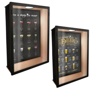 Imagem de Quadro Decorativo Porta Rolhas Porta Tampinhas em MDF para Área Gourmet Churrasqueira Sala de Jantar (Porta Rolha + Porta Tampinha)