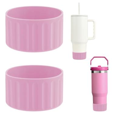 Imagem de Bota protetora de silicone de 2 peças, compatível com Stanley Tumbler para Quencher Adenture 850.5-1134.0 g e para IceFlow 567.0-850.5 g, capa antiderrapante para garrafa de água, reduz o ruído e