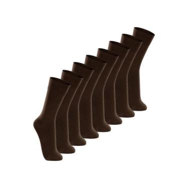 Imagem de Kit com 8 Pares de Meias Casual Lupo 1210-201, Marrom, 37-44