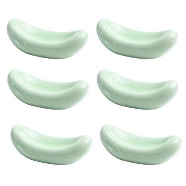 Imagem de GSHOPVV Conjunto de 6 peças em forma de orelha pauzinhos de cerâmica descanso colher garfo suporte de faca