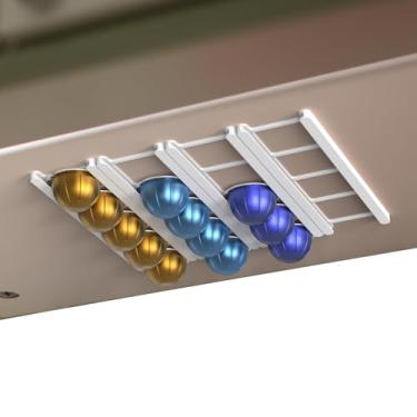 Imagem de Organizador de cápsulas de café, suporte de parede para armazenamento de cápsulas de café | Rack de economia de espaço com 20 grades para organização de cozinha doméstica para portas de armário e