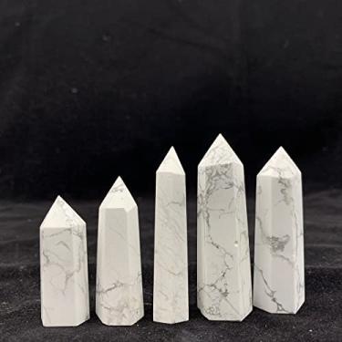 Imagem de Decoração de casa, cristal turquesa branco polido natural pedra ponto torre amostra decoração casa presentes cristais naturais, cristal natural (tamanho: 90-100 pedras primárias e minerais (tamanho