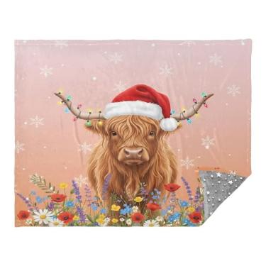 Imagem de CEBUGI Manta de flanela macia e quente 127 cm x 178 cm para sofá-cama, escritório, acampamento, viagem, highland cow, uso em todas as estações