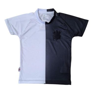 Imagem de Camiseta Infantil Corinthians Preto e Branco Escudo Preto