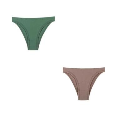 Imagem de Calcinhas Femininas Sem Costura De Cintura Baixa 2 Peças Lingerie Sexy