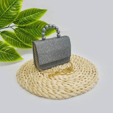 Imagem de Mini Bolsa Gliter Menina Fashion Transversal Corrente Dourad - JM cria