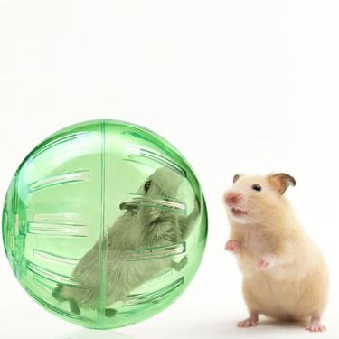 Imagem de Baluue Bola de hamster transparente de 10 cm: bola de salto para animais de estimação pequenos, roda de corrida de hamster para hamsters anões para reduzir o tédio e aumentar a atividade (1 peça,