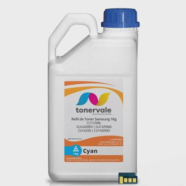 Imagem de Kit Toner Refil + Chip Toner TankFull Para Samsung CLT-C508L Ciano - CLX-6250FX CLP-670 CLX-6220 CLP-620ND de 1kg