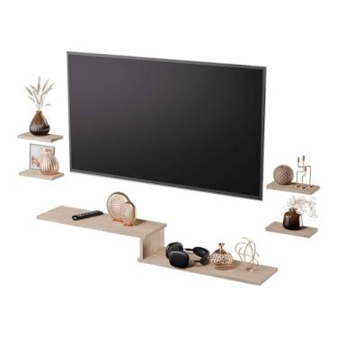 Imagem de Rack Tv Suspenso para Quarto Sala Carvalho 115cm