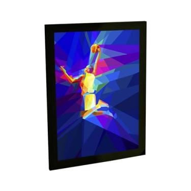 Imagem de Quadro Decorativo Basquete Ilustração Cravada Pop Art Decoração Poster Quarto Sala