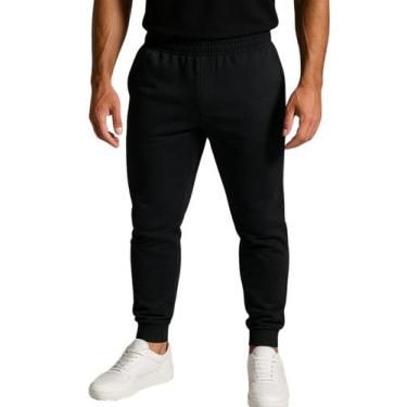 Imagem de Calça de Moletom Masculina com Bolso Jogger Preto - Pthirillo, P