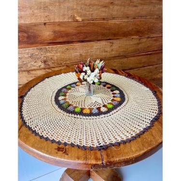 Imagem de Toalha De Mesa Redonda Primavera 90cm Crochê Artesanal (Tons de Inverno)