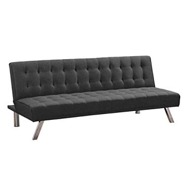 Imagem de Sofá-cama, poltrona dobrável estofada conversível para sala de estar, sofá-cama reversível cinza, sofá-cama conversível