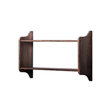 Imagem de Prateleira flutuante com divisória de 4 camadas, prateleira de parede resistente para quarto, sala de estar, escritório, prateleira de exibição de cosméticos para banheiro (marrom) Op ()