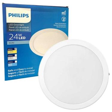 Imagem de 5 Plafon Led Philips Redondo Embutir 24w Luz Quente 3000K